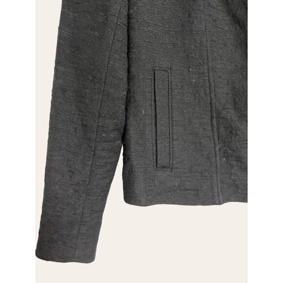 VINCE Stretch Frisè Black Asymmetrical Full Zip Jacket Size XXS - Picture 4 of 8